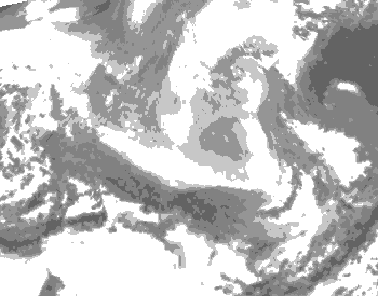 GDPS total cloud 012 hour forecast chart for Canada based on 2026/03/25 0000Z data