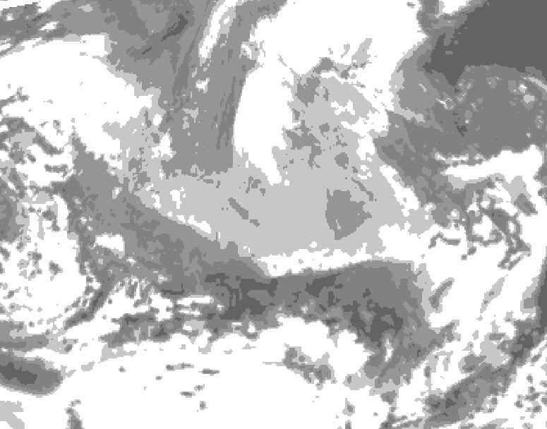 GDPS total cloud 024 hour forecast chart for Canada based on 2026/03/25 0000Z data