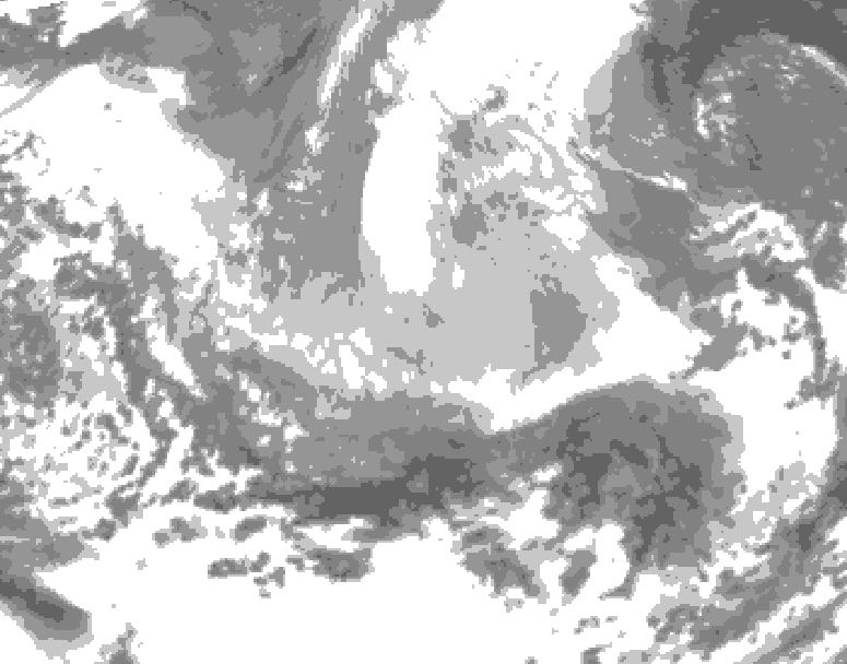 GDPS total cloud 030 hour forecast chart for Canada based on 2026/03/25 0000Z data