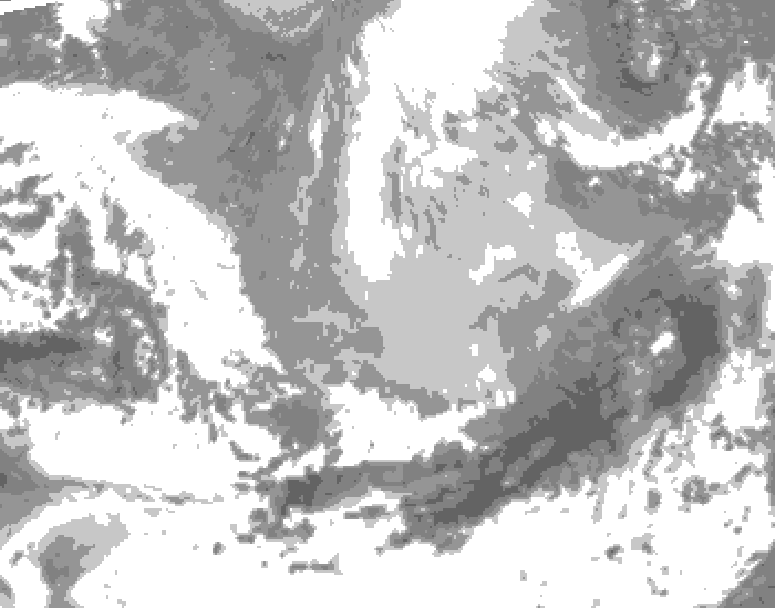GDPS total cloud 048 hour forecast chart for Canada based on 2026/03/25 0000Z data