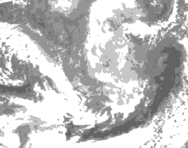 GDPS total cloud 060 hour forecast chart for Canada based on 2026/03/25 0000Z data