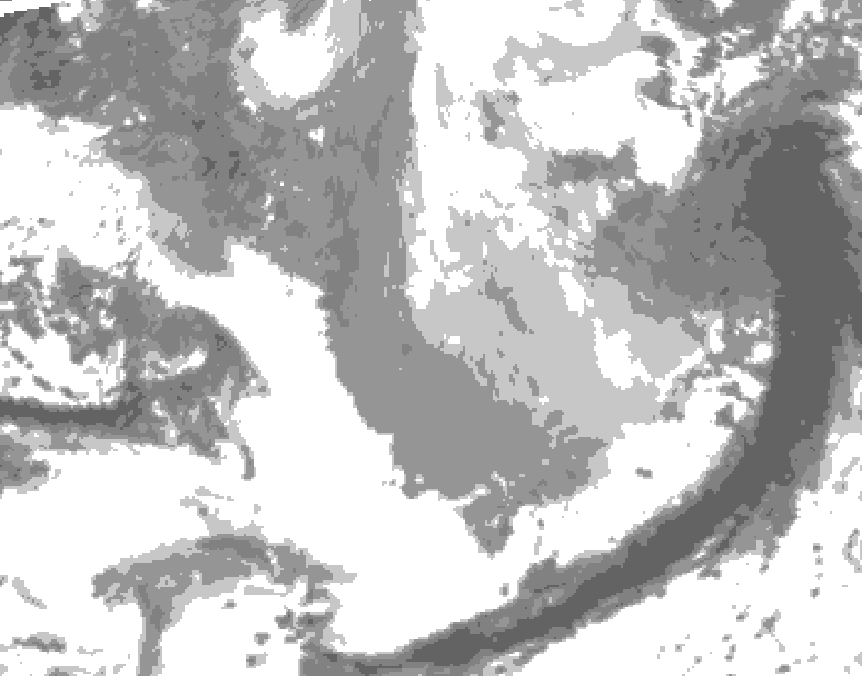 GDPS total cloud 072 hour forecast chart for Canada based on 2026/03/25 0000Z data