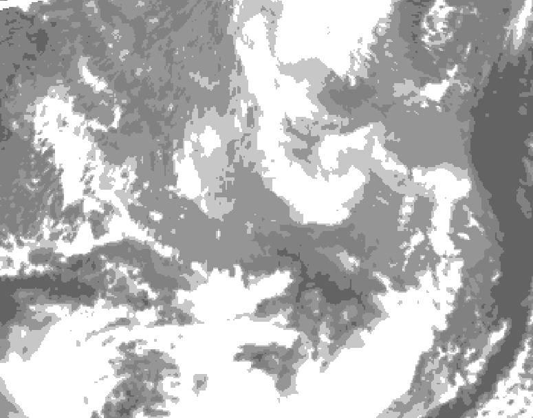GDPS total cloud 114 hour forecast chart for Canada based on 2026/03/25 0000Z data