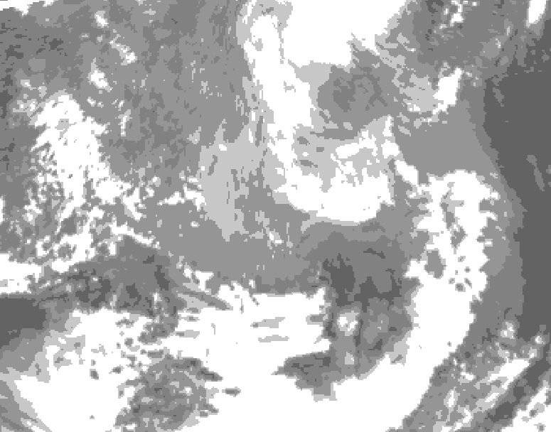 GDPS total cloud 120 hour forecast chart for Canada based on 2026/03/25 0000Z data