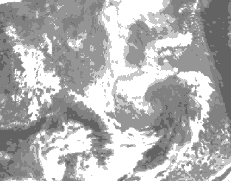 GDPS total cloud 132 hour forecast chart for Canada based on 2026/03/25 0000Z data