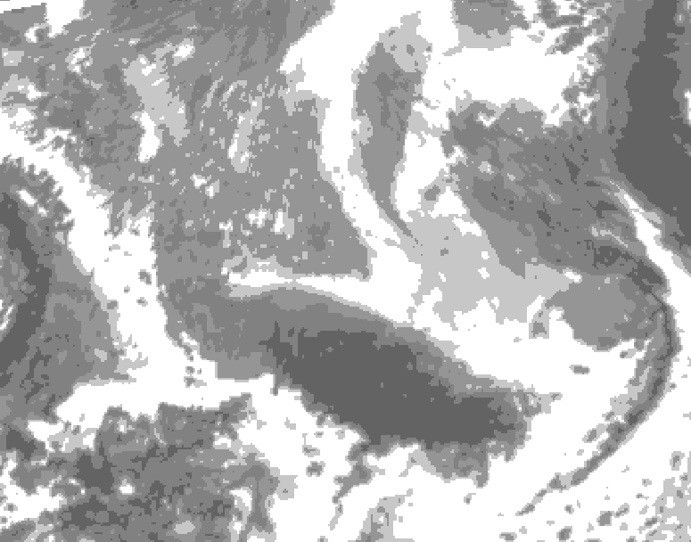 GDPS total cloud 162 hour forecast chart for Canada based on 2026/03/25 0000Z data
