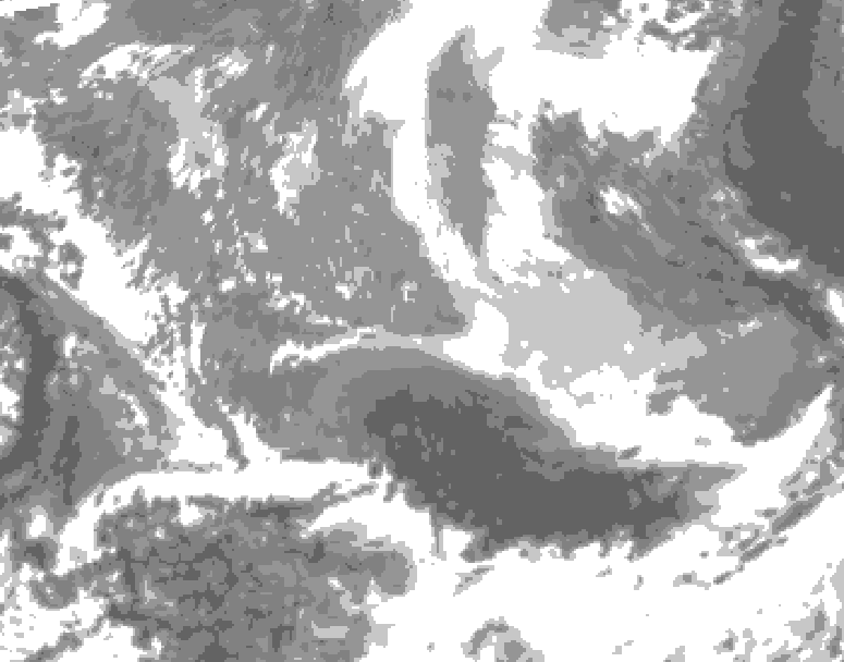 GDPS total cloud 168 hour forecast chart for Canada based on 2026/03/25 0000Z data