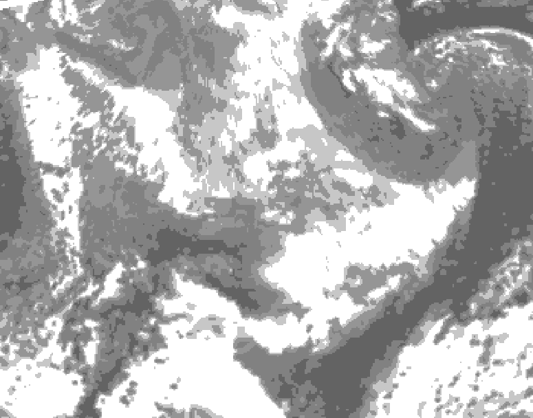GDPS total cloud 222 hour forecast chart for Canada based on 2026/03/25 0000Z data