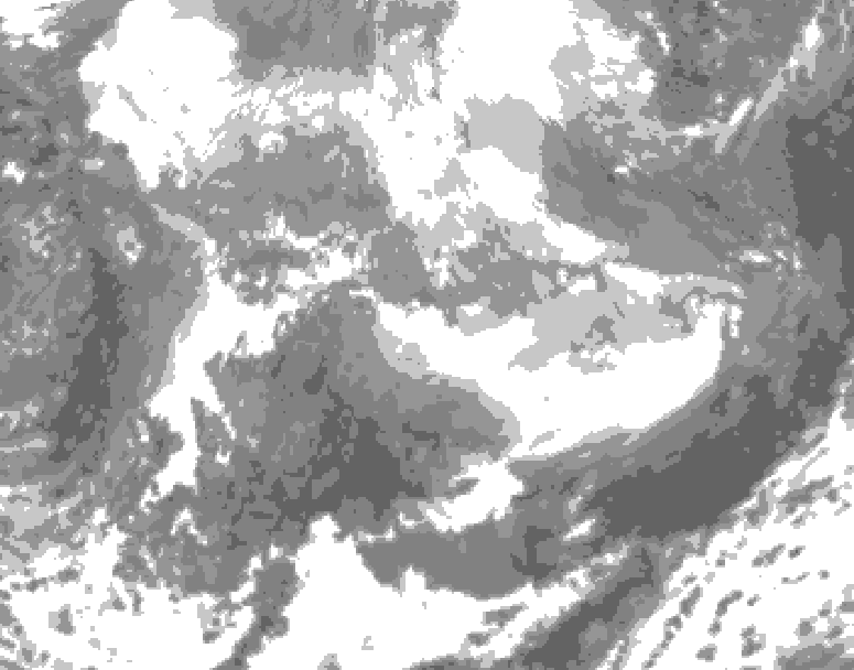 GDPS total cloud 222 hour forecast chart for Canada based on 2026/03/25 1200Z data