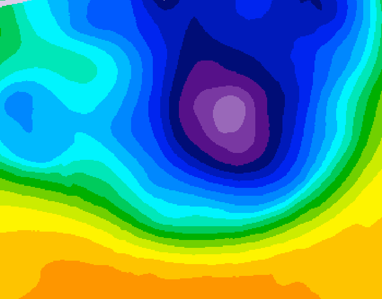 GDPS 500 millibar geopotential height 018 hour forecast chart for Canada based on 2026/03/26 1200Z data