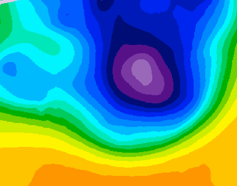 GDPS 500 millibar geopotential height 024 hour forecast chart for Canada based on 2026/03/26 1200Z data