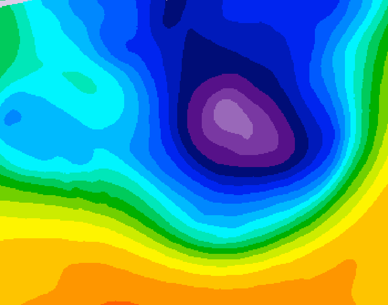 GDPS 500 millibar geopotential height 030 hour forecast chart for Canada based on 2026/03/26 1200Z data