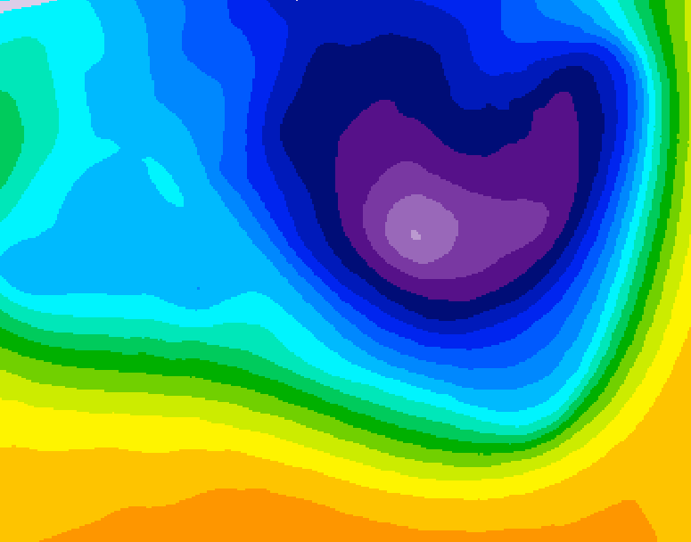 GDPS 500 millibar geopotential height 054 hour forecast chart for Canada based on 2026/03/26 1200Z data