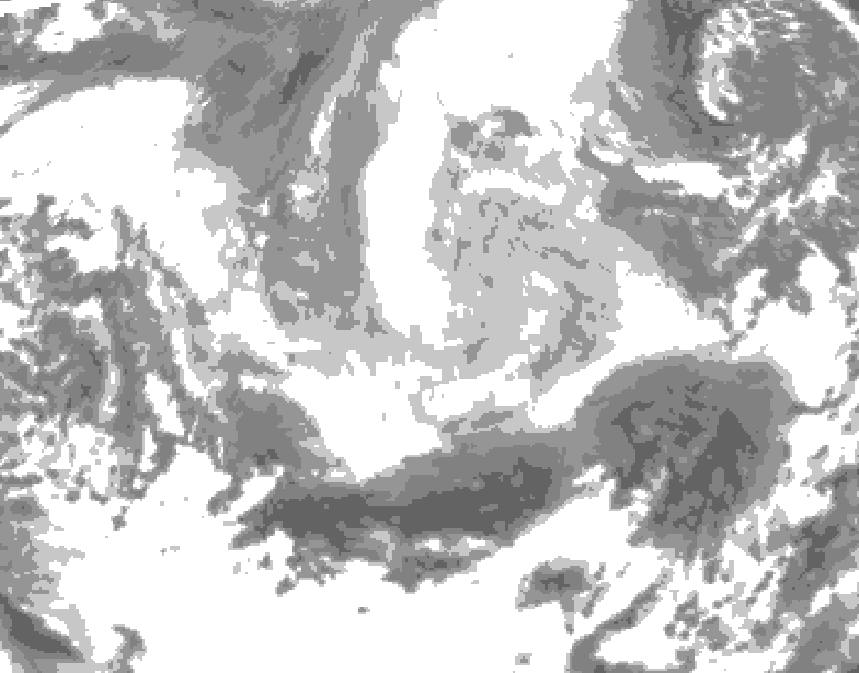 GDPS total cloud 012 hour forecast chart for Canada based on 2026/03/26 0000Z data