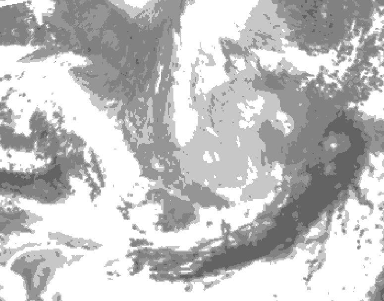 GDPS total cloud 018 hour forecast chart for Canada based on 2026/03/26 1200Z data