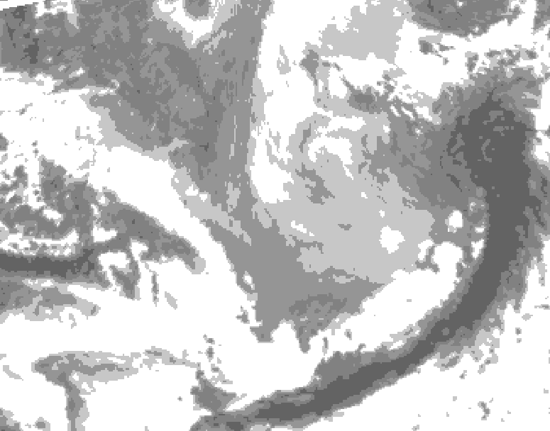 GDPS total cloud 030 hour forecast chart for Canada based on 2026/03/26 1200Z data