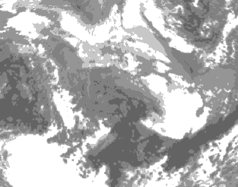 GDPS total cloud 222 hour forecast chart for Canada based on 2026/03/26 1200Z data