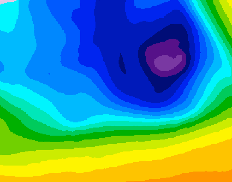 GDPS 500 millibar geopotential height 096 hour forecast chart for Canada based on 2026/03/27 0000Z data