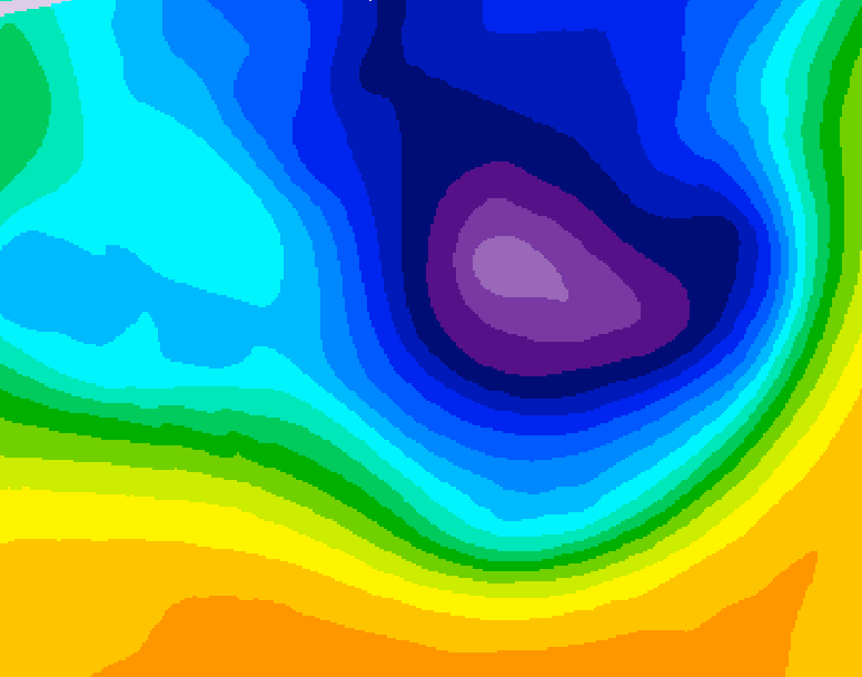 GDPS 500 millibar geopotential height 012 hour forecast chart for Canada based on 2026/03/27 1200Z data
