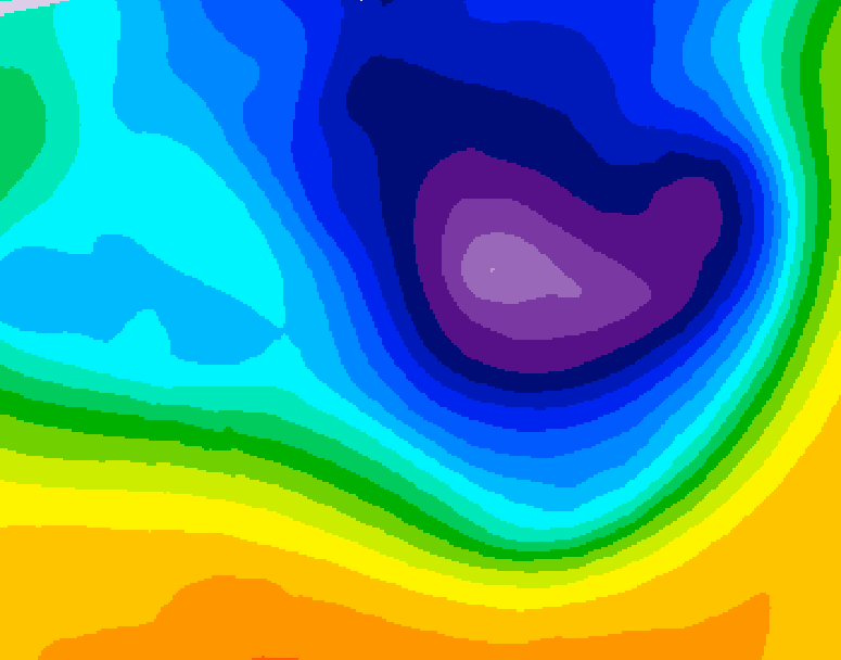 GDPS 500 millibar geopotential height 018 hour forecast chart for Canada based on 2026/03/27 1200Z data