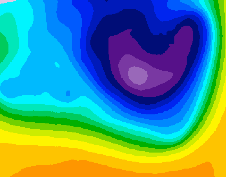 GDPS 500 millibar geopotential height 030 hour forecast chart for Canada based on 2026/03/27 1200Z data