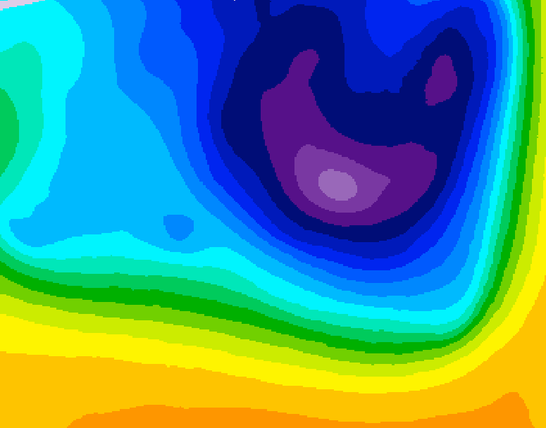 GDPS 500 millibar geopotential height 036 hour forecast chart for Canada based on 2026/03/27 1200Z data