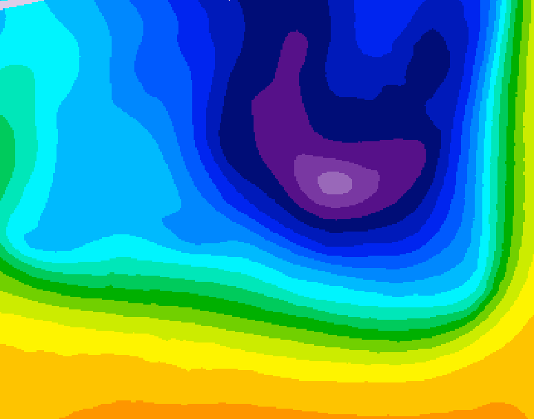 GDPS 500 millibar geopotential height 042 hour forecast chart for Canada based on 2026/03/27 1200Z data