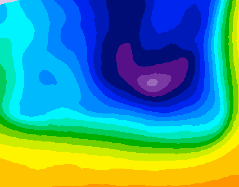 GDPS 500 millibar geopotential height 048 hour forecast chart for Canada based on 2026/03/27 1200Z data