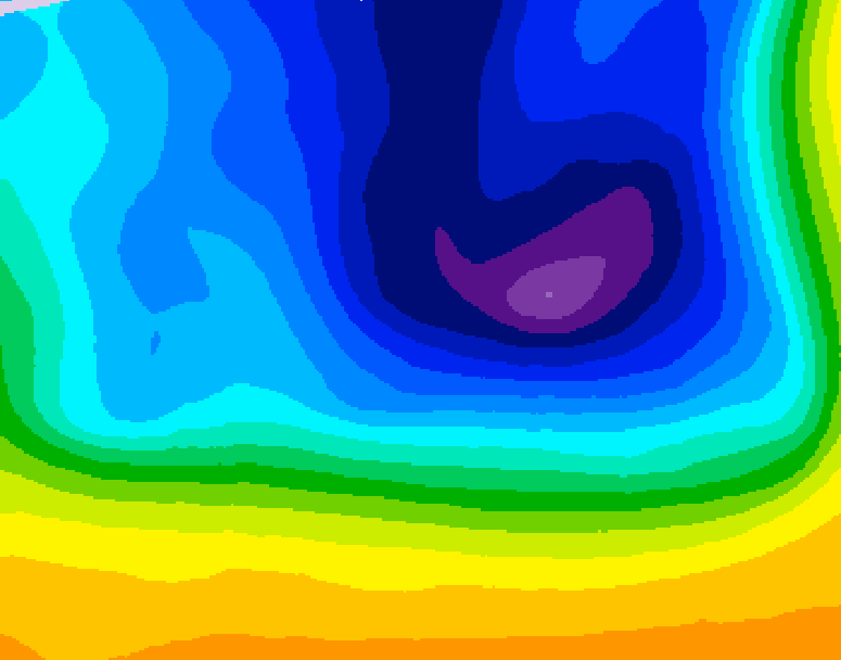 GDPS 500 millibar geopotential height 054 hour forecast chart for Canada based on 2026/03/27 1200Z data