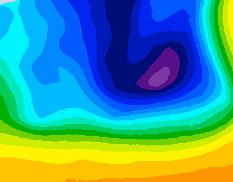 GDPS 500 millibar geopotential height 060 hour forecast chart for Canada based on 2026/03/27 1200Z data