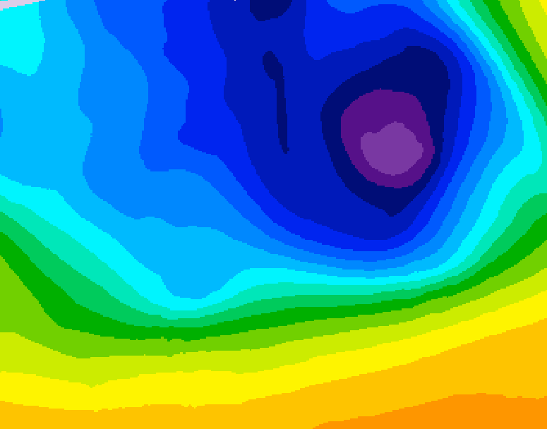GDPS 500 millibar geopotential height 084 hour forecast chart for Canada based on 2026/03/27 1200Z data