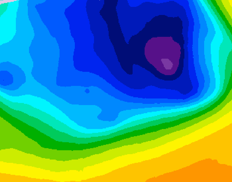GDPS 500 millibar geopotential height 096 hour forecast chart for Canada based on 2026/03/27 1200Z data