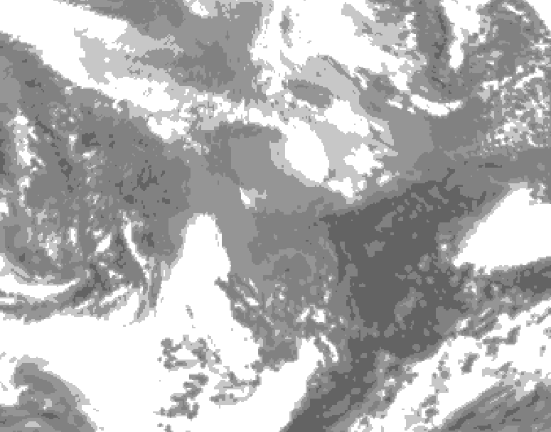 GDPS total cloud 240 hour forecast chart for Canada based on 2026/03/27 0000Z data