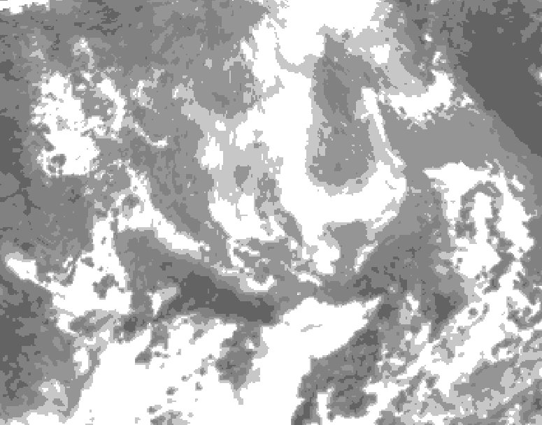 GDPS total cloud 072 hour forecast chart for Canada based on 2026/03/27 1200Z data