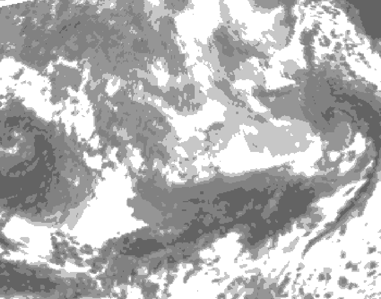 GDPS total cloud 102 hour forecast chart for Canada based on 2026/03/27 1200Z data