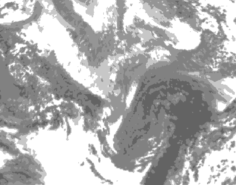 GDPS total cloud 240 hour forecast chart for Canada based on 2026/03/27 1200Z data