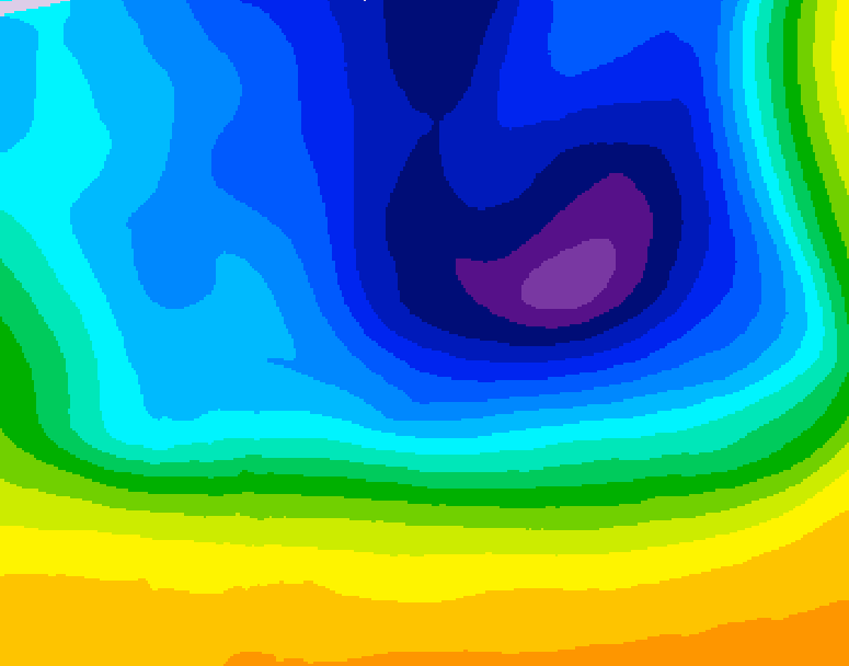 GDPS 500 millibar geopotential height 048 hour forecast chart for Canada based on 2026/03/28 0000Z data
