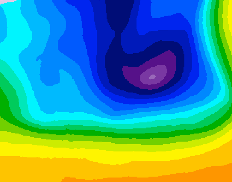 GDPS 500 millibar geopotential height 036 hour forecast chart for Canada based on 2026/03/28 1200Z data