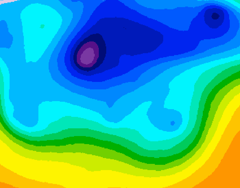 GDPS 500 millibar geopotential height 222 hour forecast chart for Canada based on 2026/03/28 1200Z data