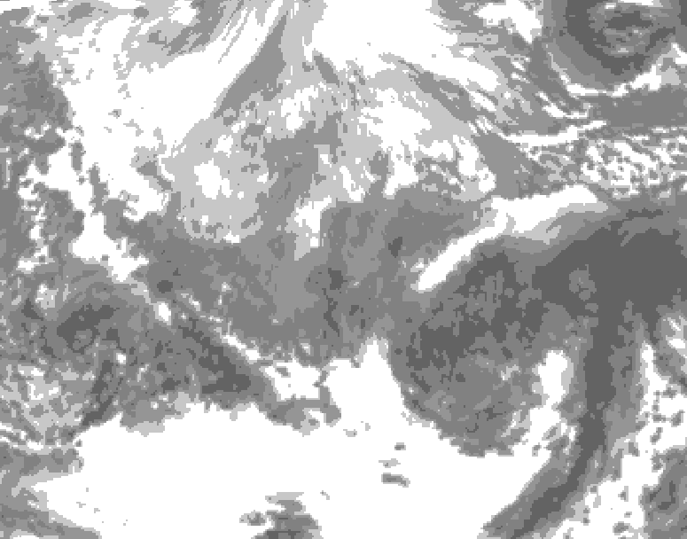 GDPS total cloud 222 hour forecast chart for Canada based on 2026/03/28 1200Z data