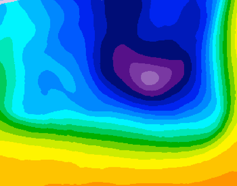 GDPS 500 millibar geopotential height 012 hour forecast chart for Canada based on 2026/03/29 0000Z data