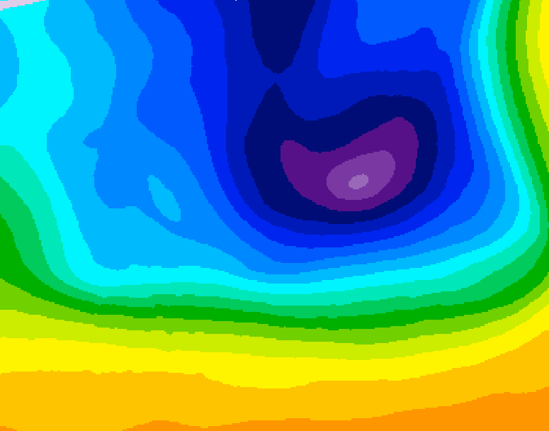 GDPS 500 millibar geopotential height 024 hour forecast chart for Canada based on 2026/03/29 0000Z data