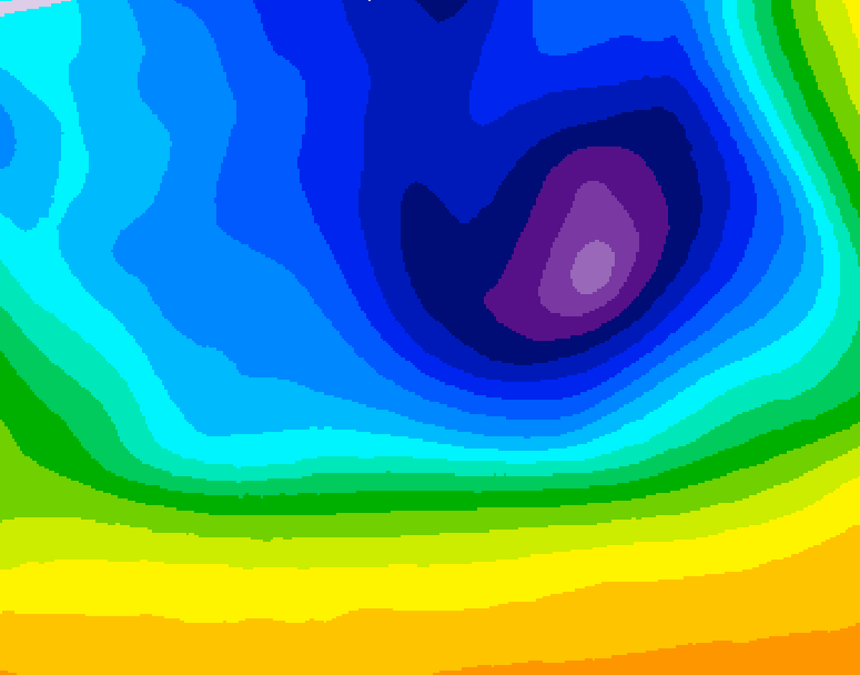 GDPS 500 millibar geopotential height 036 hour forecast chart for Canada based on 2026/03/29 0000Z data