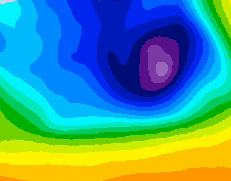 GDPS 500 millibar geopotential height 042 hour forecast chart for Canada based on 2026/03/29 0000Z data
