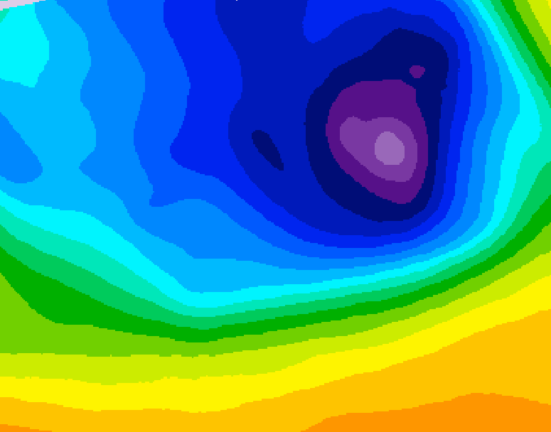GDPS 500 millibar geopotential height 054 hour forecast chart for Canada based on 2026/03/29 0000Z data