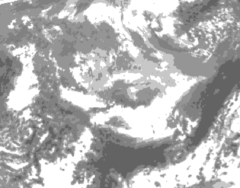 GDPS total cloud 102 hour forecast chart for Canada based on 2026/03/29 0000Z data