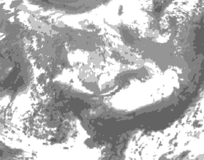 GDPS total cloud 120 hour forecast chart for Canada based on 2026/03/29 0000Z data