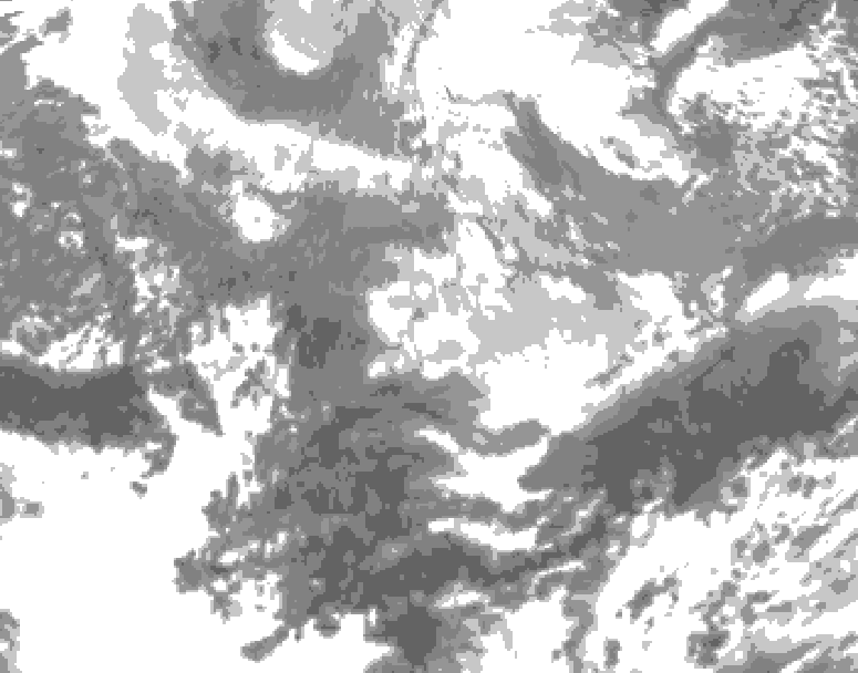 GDPS total cloud 150 hour forecast chart for Canada based on 2026/03/29 0000Z data