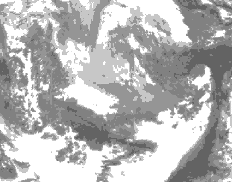 GDPS total cloud 222 hour forecast chart for Canada based on 2026/03/29 1200Z data