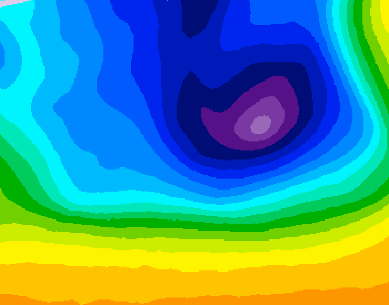 GDPS 500 millibar geopotential height 006 hour forecast chart for Canada based on 2026/03/30 0000Z data